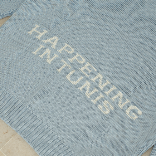 Blue pastel Heavyweight knitted