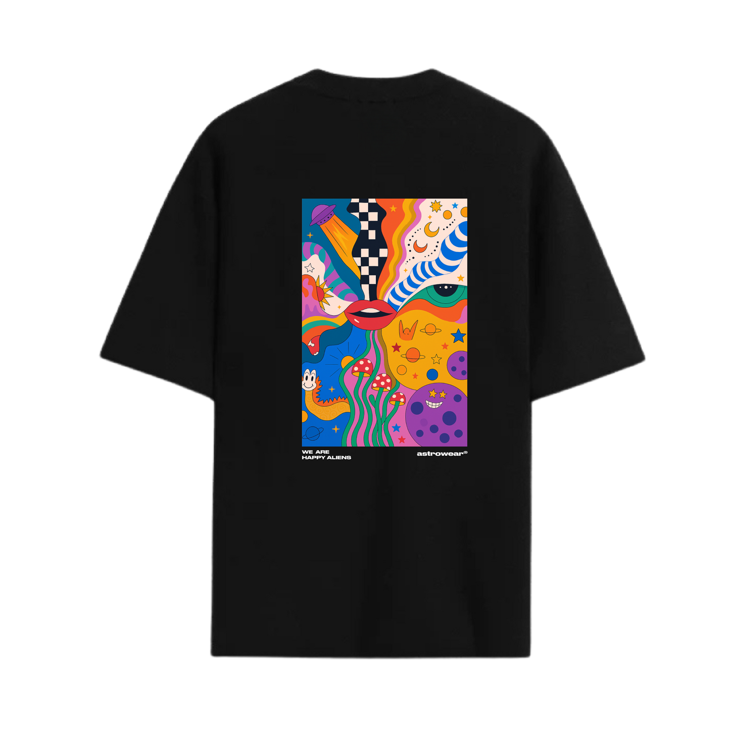 Happy Aliens Black T-shirt