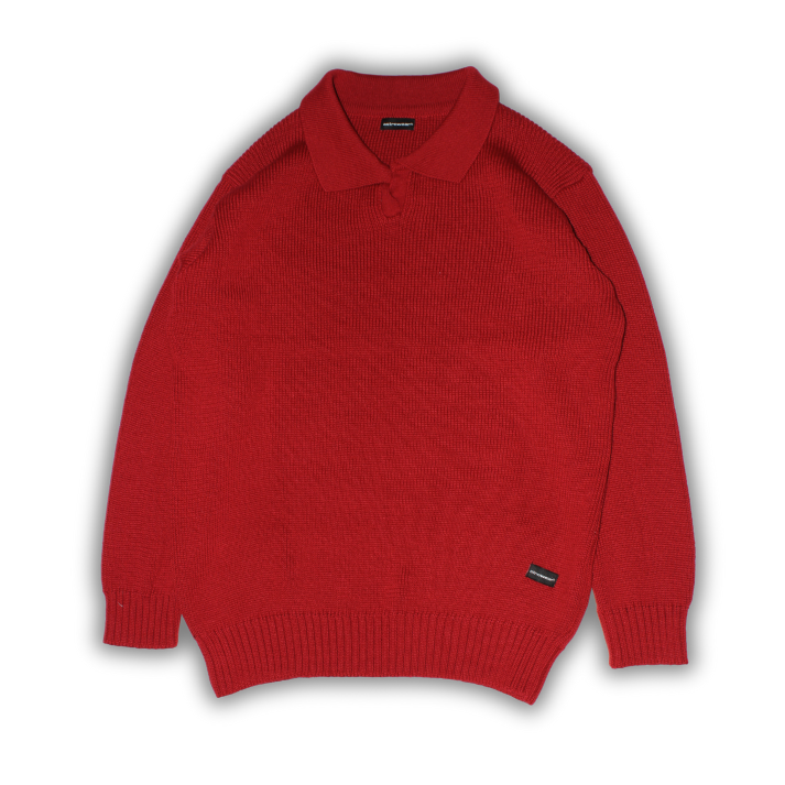 The Red Happening in Tunis knitted polo