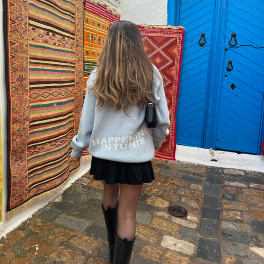 Blue pastel Heavyweight knitted