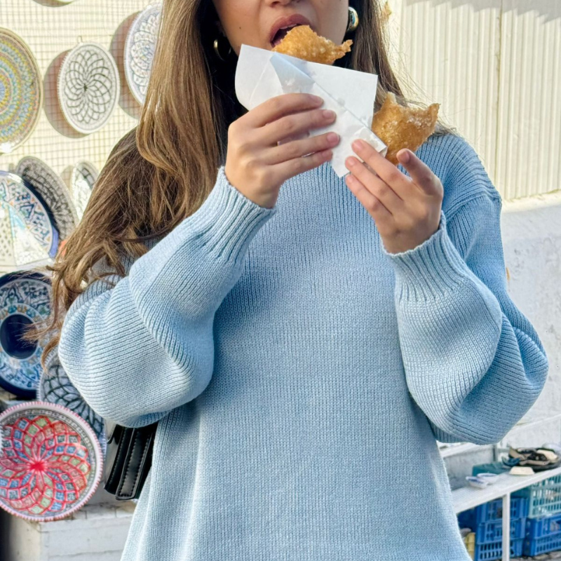 Blue pastel Heavyweight knitted