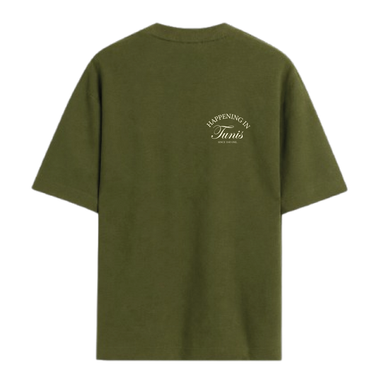 Olive Green - HAPPENING IN TUNIS T- SHIRT