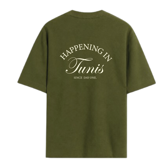 Olive Green - HAPPENING IN TUNIS T- SHIRT